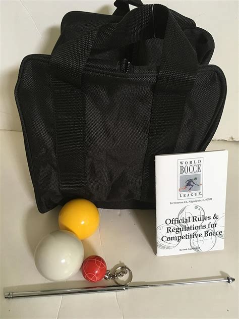 Amazon.com : Unique Bocce Ball Accessories Package - Extra Heavy Duty Nylon Bocce Bag (Black ...