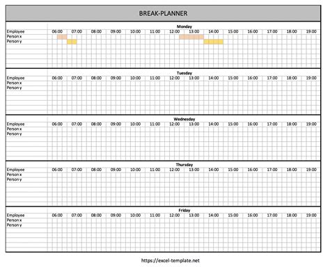 6+ Lunch And Break Schedule Template ~ Sample Excel Templates