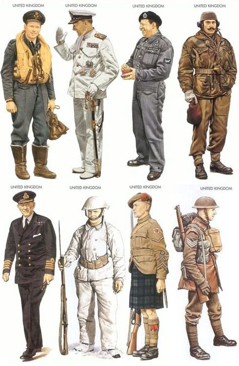 UNIFORMS - An assortment of uniforms worn by British forces during WWII. British Army Uniform ...