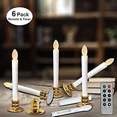 Amazon.com: Window Candles with Remote Timers Battery Operated Flickering Flameless Led Electric ...