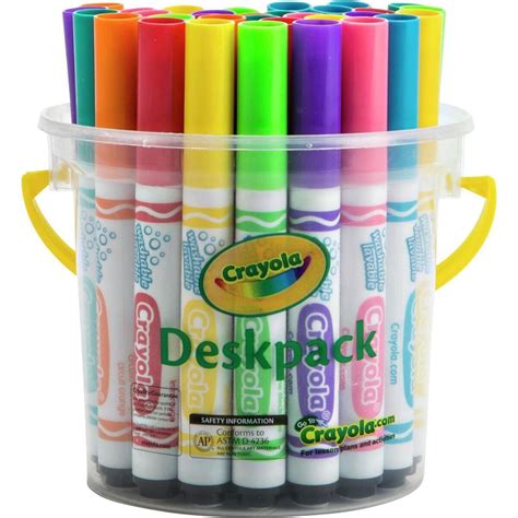 CRAYOLA WASHABLE BROAD MARKER- 32 Assorted Bright Deskpack|Markers|Office products