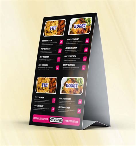 Restaurant Table Tent Mockup (PSD)