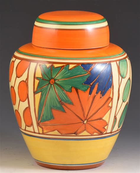 Clarice Cliff UMBRELLAS & RAIN GINGER JAR C.1930 | Clarice cliff, Colorful pottery, Ginger jars