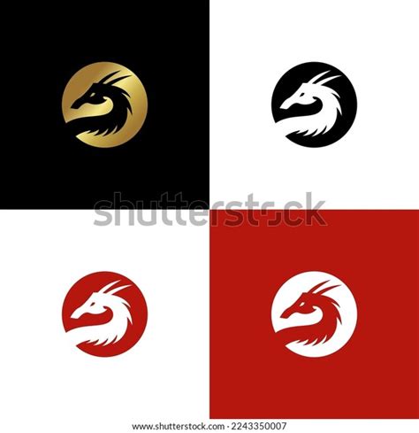 Dragon Head Logo Design Template Stock Vector (Royalty Free) 2243350007 ...