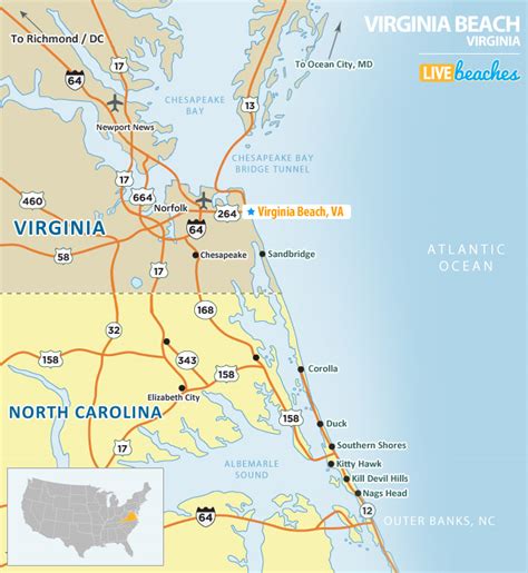 Map of Virginia Beach, Virginia - Live Beaches