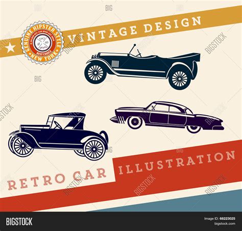 Vector. Retro Car Vector & Photo (Free Trial) | Bigstock