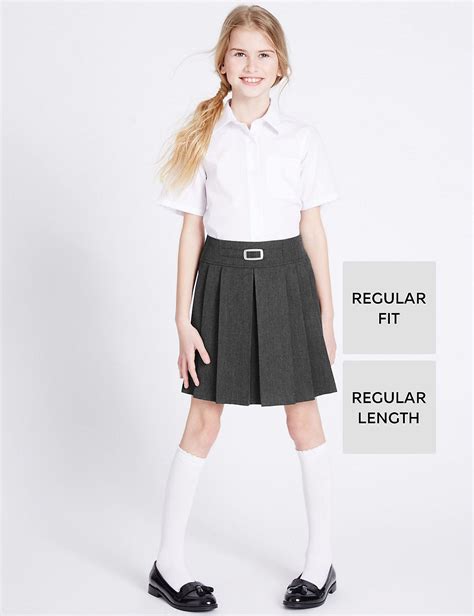 Girls' Permanent Pleats School Skirt (2-16 Yrs) | M&S Collection | M&S ...