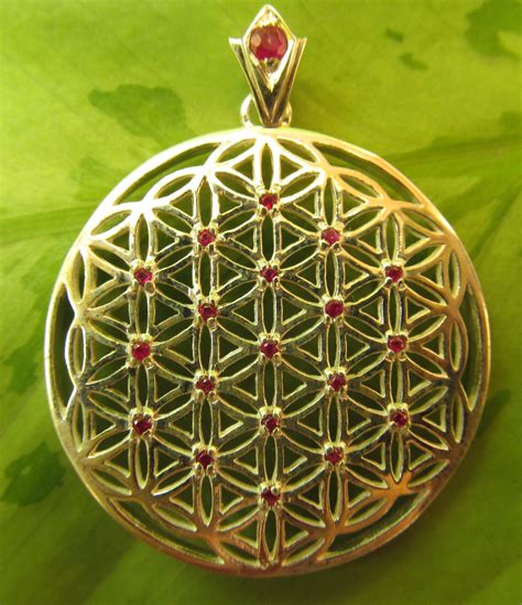 Our Flower of Life Pendant with 19 beautiful Ruby's and a custom bail. | Sacred geometry jewelry ...