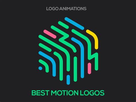 the logo for best motion logos, which features colorful lines and dots on a black background