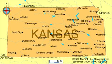 Kansas Map | Infoplease