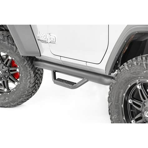 Rough Country Nerf Bar Hoop Steps (fits) 2018-2020 Jeep Wrangler JL 2DR | Rock Sliders Side ...