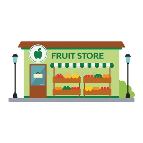 Isolated Front View Fruit Store Building Vector Stock Vector ...