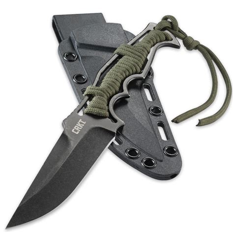 CRKT Tighe Breaker Tactical Fixed Blade Knife with Molded Sheath | Cord ...