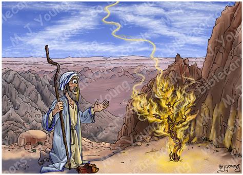 Exodus 03 - Burning Bush - Scene 02 - God calls to Moses | Bible Cartoons