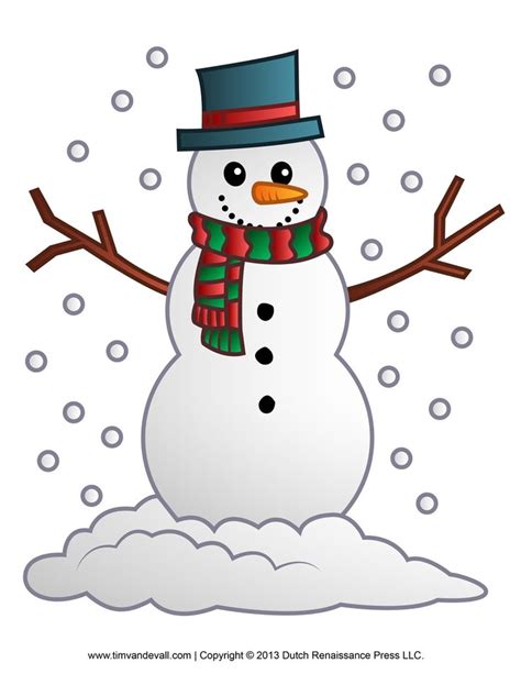 Printable snowman clipart, template & coloring pages for kids | Printable snowman, Snowman ...