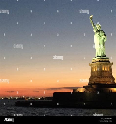 Statue of Liberty Sunset Stock Photo - Alamy