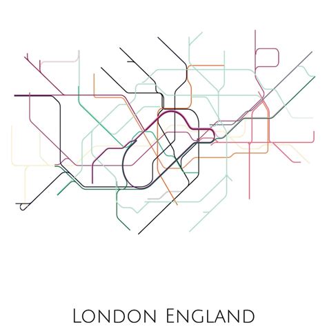 London Map Art London Tube Map Transit Map London Art - Etsy