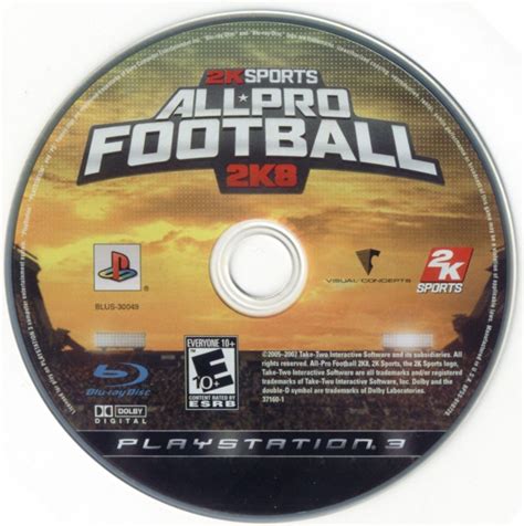 All-Pro Football 2K8 (2007) PlayStation 3 box cover art - MobyGames