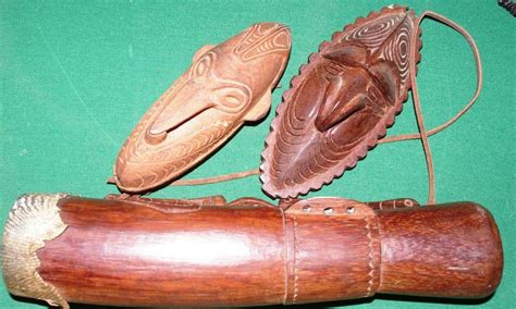 Two Sepik river carvings and a drum bought circa 1960 - Antiques ...