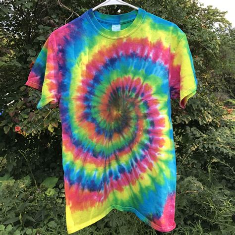 SOLD! Size Medium Neon Rainbow Spiral Tie Dye Shirt • Explore more handmade, one of a kind tie ...