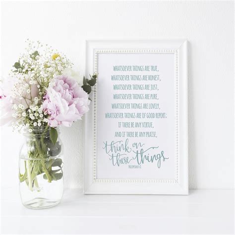 Think on These Things 8x10 Printable KJV Philippians 4:8 Bible Verse Scripture JPG - Etsy