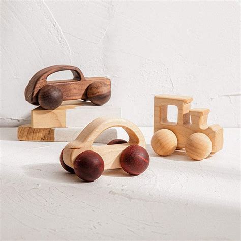 3PCS Wooden Baby Toys,Baby Grasping Toys Push Car Toys Montessori Toys ...