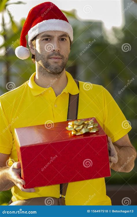 Brazilian Mailman Dressed As Santa Claus Stock Photo - Image of mail ...