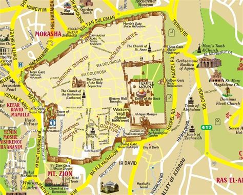 Map of the Old City - Tourist Map