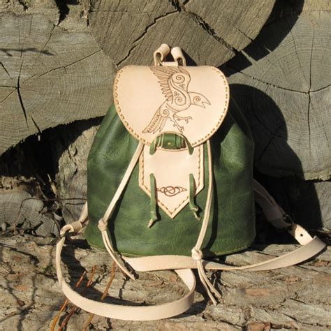 Medieval Style Small Leather Backpack for Woman With Celtic / - Etsy