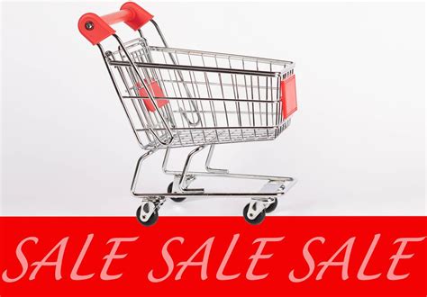 Shopping cart with sale text - Creative Commons Bilder