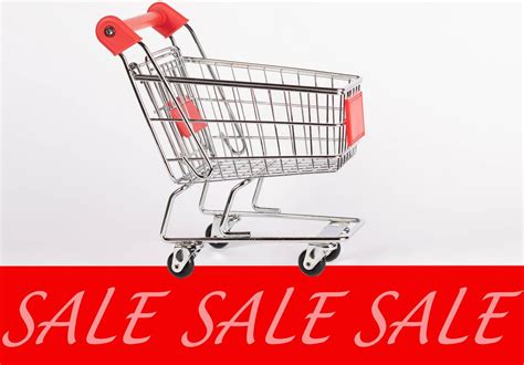 Shopping cart with sale text - Creative Commons Bilder