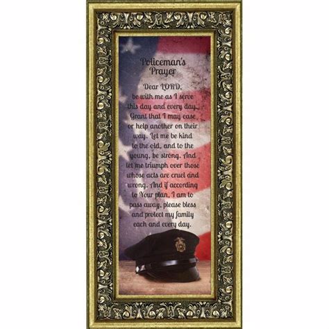 Policeman's Prayer, Picture Framed Poem Thanking the Police for their Service, 6x12 7365 ...