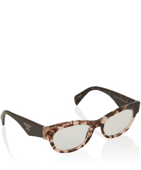 Lyst - Prada Pink Tortoiseshell Oval Glasses in Pink