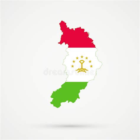 Republic of Khakassia Map in Tajikistan Flag Colors, Editable Vector Stock Illustration ...