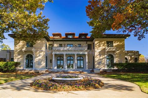 Exterior View of the Tulsa Garden Center Stock Image - Image of mansion ...