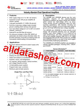 LM2904 Datasheet(PDF) - Texas Instruments