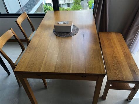 Muji Dining Table Set, Furniture & Home Living, Furniture, Tables & Sets on Carousell