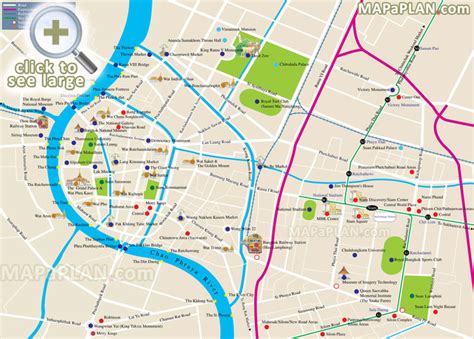 Bangkok maps - Top tourist attractions - Free, printable city street ...