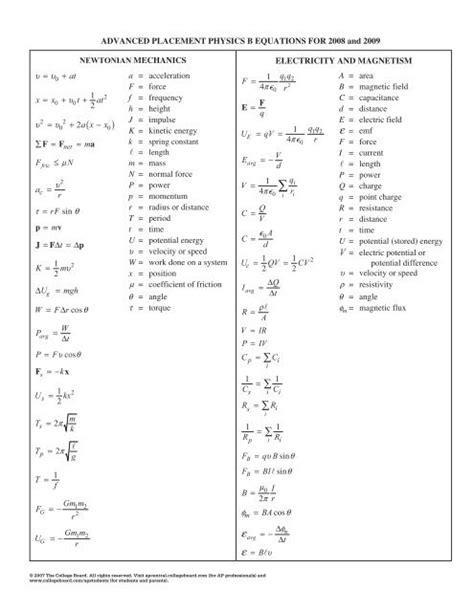 Physics Info