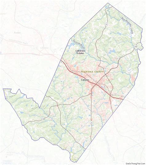 Map of Rockdale County, Georgia - Thong Thai Real