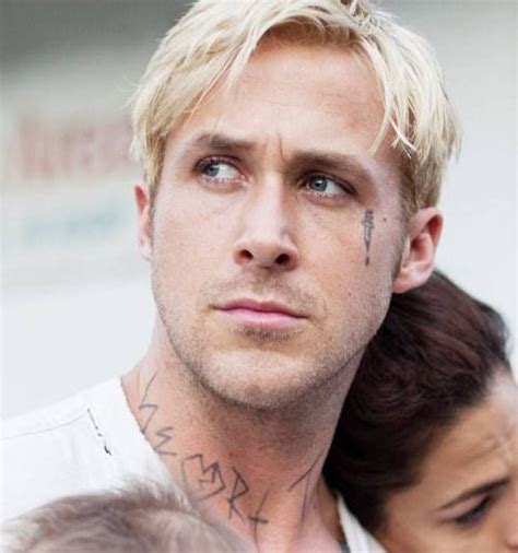 #ryan #gosling #theplacebeyondthepines #tattoos #blonde #bleached # ...