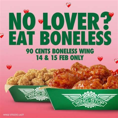 Wingstop Boneless Wings 8 for $7.20 Promotion (14 Feb 2023 - 15 Feb 2023)