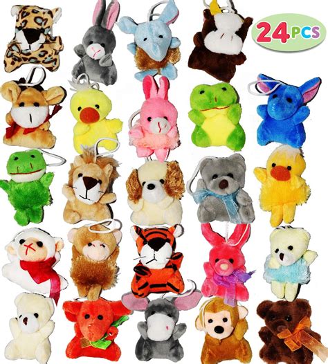 Joyin Toy 24 Pack of Mini Animal Plush Toy Assortment (24 units 3" each) Kids Party Favors ...