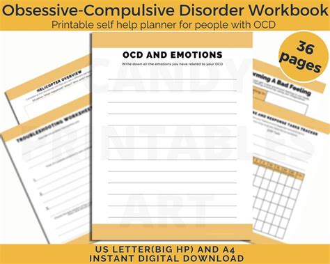 OCD Workbook OCD Therapy Planner Printable Obsessive - Etsy