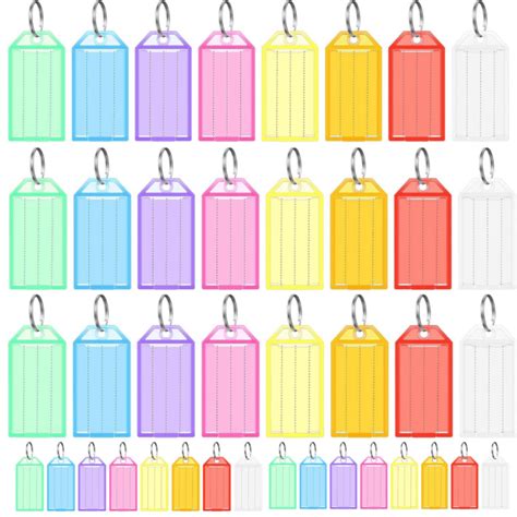 Tough Plastic Key Tags, Boriyuan 40 Pcs Colored Identifier ID Keychain ...