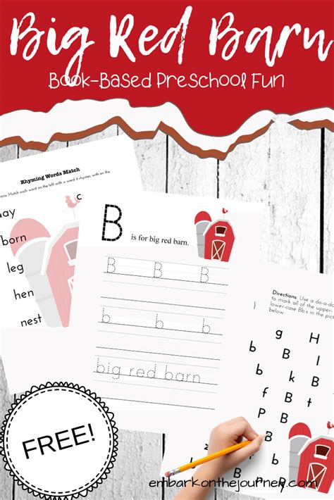 Big Red Barn Activities and Printables for PreK and Kindergarten