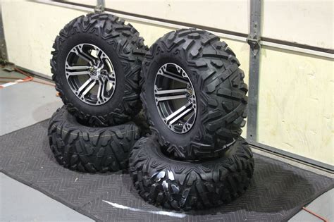 HONDA FOREMAN 450 25" QUADKING ATV TIRE & ITP SS212 M WHEEL KIT SRA1CA ...