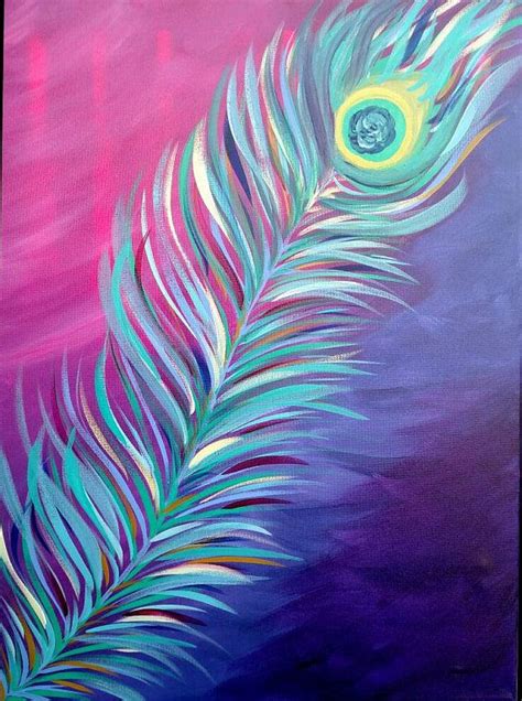 Peacock Feather Painting Acrylic at PaintingValley.com | Explore ...