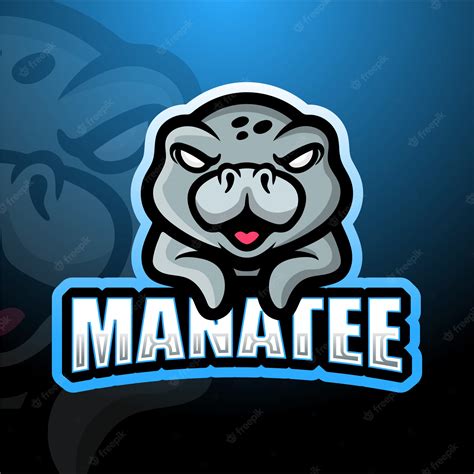 Premium Vector | Manatee mascot esport illustration