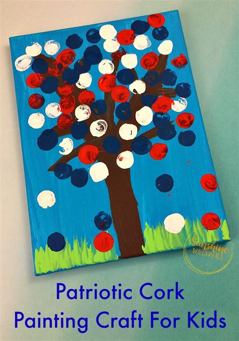 Super Fun Patriotic Cork Painting Craft For Kids